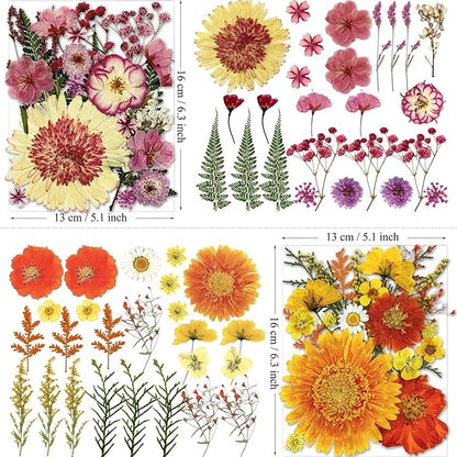 98Pcs Pressed Dried Flowers for Resin Molds, Real Natural Bulk Big Dry Floral Leave for DIY Art Crafts, Epoxy Jewelry, Candle, Soap Making, Nails Decors