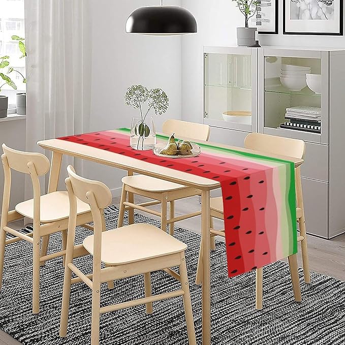 Watermelon Table Runner,Summer Fruit Tropical Birthday Party Decorations Dining Room Home Kitchen Table Decor 13 x 36Inch