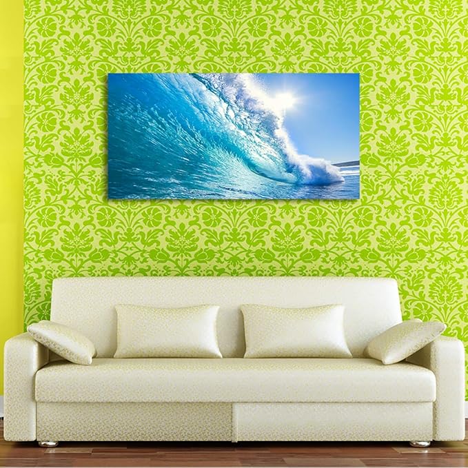 Canvas Prints Wall Art Blue Ocean Wave Surfing Sea Picture Paintings on Canvas Modern Canvas Art For Home Room Office Wall Decorations