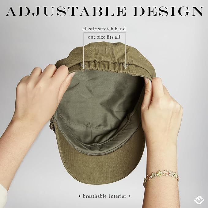 Funky Junque Newsboy Hat for Women – Trendy Greek Fisherman Cap, Classic Women's Baker Boy Newsies Hat, Ladies Fashion Caps