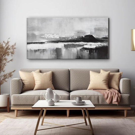 Black and White Abstract Canvas Wall Art Decor Modern Wall Decorations Home paintings Decor Wall Art Prints Artwork for Living Room Bedroom Kitchen Office Decor 20" × 40"