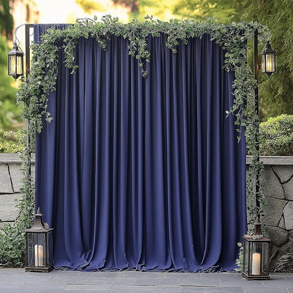 30x10ft Wrinkle Free Navy Blue Backdrop Curtain for Parties Soft Fabric Drapes Wedding Curtain Backdrop for Birthday Party Decorations Background for Photography 5x10ft, 6 Panels