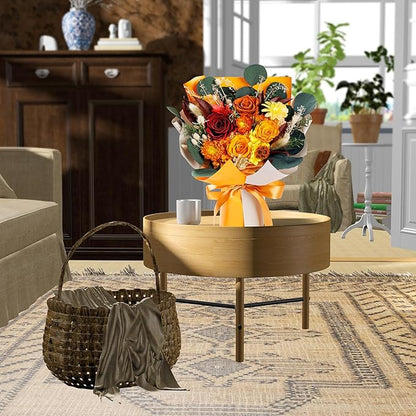Perfectione Roses 4 Roses Mixed Bouquet for Mother's Day, Fall Flowers for Delivery, Preserved Flowers Birthday Gift for Women Mom Wife Grandma Her, Fall