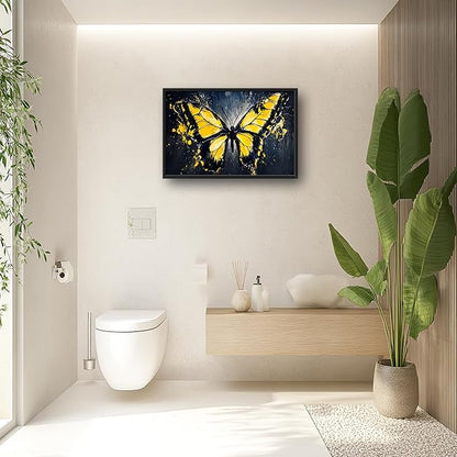 Butterfly Large Wall Art Framed Wall Decor for Living Room Black Butterfly Pictures Oversized Canvas Print Painting Modern Extra Large Framed Artwork for Bedroom Office Home Decor 36"x24"