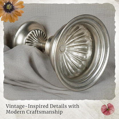 WORTH Small Urn Vases for Centerpieces Set of 2, Classic Metal Trumpet Flower Pots for Table, Bowl Vase for Wedding Party Event Home Deco (Silver, 7.8" Dia x 8.8" H)