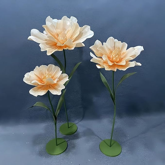 Giant Artificial Flower, 4.6ft Large EVA Flower Backdrop Decorations for Wedding Birthday Christmas Party Photography Shop Window Home Decor Props, Champagne