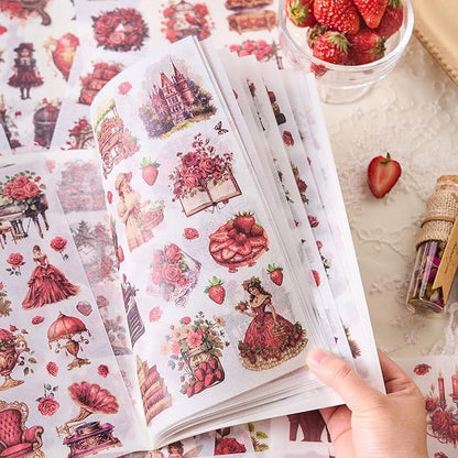 Snycler Sticker Book - 24 Sheets Vintage PET Stickers for Scrapbooking, Junk Journaling, Ephemera, and Decorative Crafts - Pre-Cut Floral Design Stickers Vintage-5