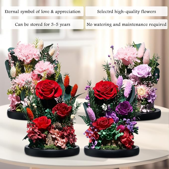 Preserved Roses,Forever Fresh Flowers 7.48in,Gift for Women,Mom,Grandma,Wife,Girlfriend,Sister,and Daughter Perfect for Birthday,Mother’s Day,Valentine’s Day (True Romance1)