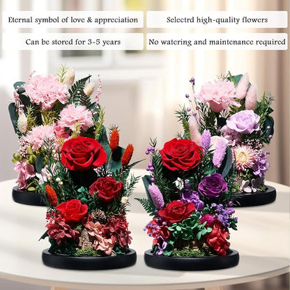 Preserved Roses,Forever Fresh Flowers 7.48in,Gift for Women,Mom,Grandma,Wife,Girlfriend,Sister,and Daughter Perfect for Birthday,Mother’s Day,Valentine’s Day (True Romance1)