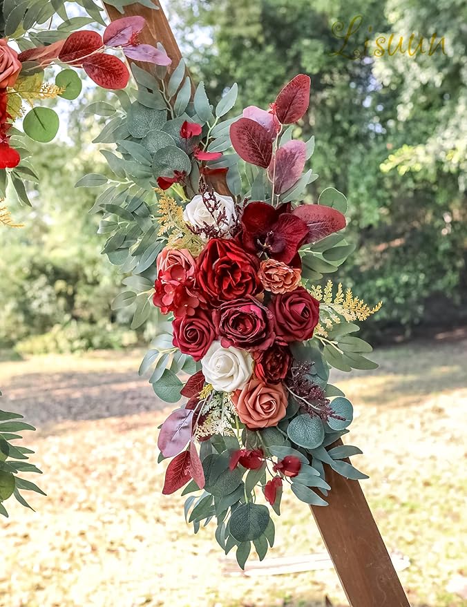 Wedding Arch Flowers, Artificial Flowers for Decoration, Large Flower Swag for Boho Styles Wedding Ceremony Floral Decor - Pack of 2