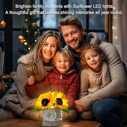 Sunflower Lamp Gifts for Womens Mom Friends Her Christmas Birthday Gifts, Perfect Valentines Mother's Day Ideal for Bedroom Home Coffee Shop Decor Gift, Rechargeable Cordless Touch Table Lamp