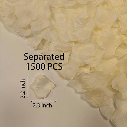 1500 PCS Separated Artificial Champagne Rose Petals for Romantic Night for her Set,Faux Champagne Flower Petals for Flower Girl,Weddings,Party,Romantic Decoration(Ready-to-use)