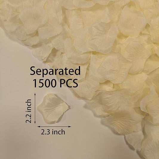 1500 PCS Separated Artificial Champagne Rose Petals for Romantic Night for her Set,Faux Champagne Flower Petals for Flower Girl,Weddings,Party,Romantic Decoration(Ready-to-use)