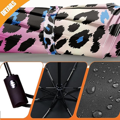 Small Compact Travel Automatic Folding Umbrella for Women, Portable Lightweight, Rain, Wind, UV Sun Shade