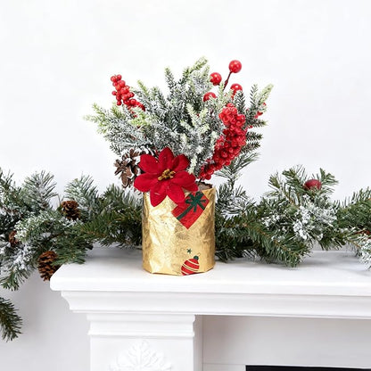 Adnee 2 Roll 10 Yard Floral Foil Plant Pot Covers, Matte Texture Christmas Plant Pot Foil with Patterns, Golden Floral Pot Wrapping Paper for Christmas Home Flower Pot DIY decor