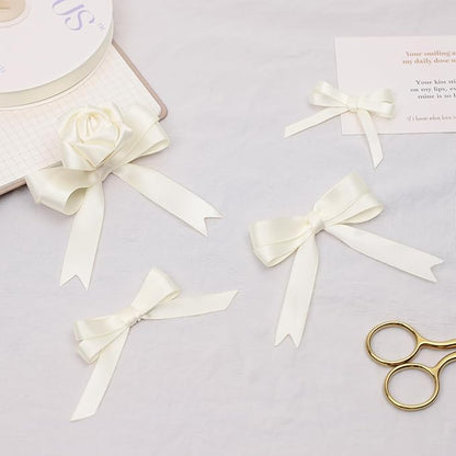 Cream Satin Ribbon, Double Faced 5/8 Inch X 25 Yards, Premium Satin Ribbon for Gift Wrapping, Crafts, Hair Bow Making, Sewing, Flower Bouquet, Wedding Party Decor