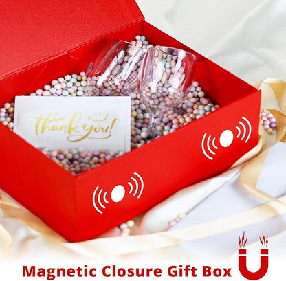 Luxury Large Gift Box 13.8"x9"x4.3" Storage Box Ribbon Magnetic Closure for Luxury Packaging Box for Mother's Day, Birthdays, Bridal Gifts,Weddings