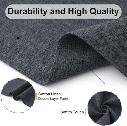 Homaxy Cloths Placemats for Dining Table Set of 4, Heat Resistant Washable Cotton Linen Blend Table Mats, Easy to Clean Place Mats for Indoor Outdoor Party Kitchen Decoration, Charcoal Gray