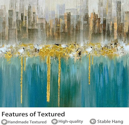Ardemy Extra Large Framed Wall Art Abstract Canvas Modern Gold Textured Wall Decor Living Room Painting Picture Artwork Bedroom Home Office, 58"x29"