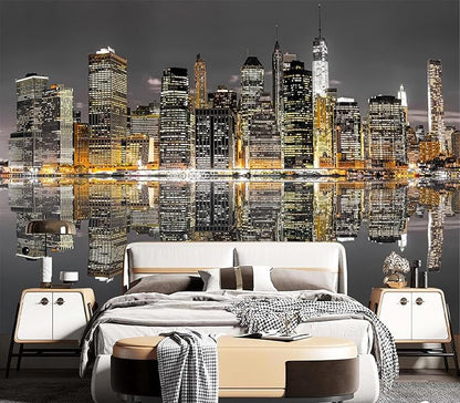 Cliouar-Aerial View of Manhattan, New York City Mural Wallpaper Peel and Stick 137" x 102"