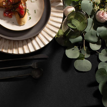 Gee Di Moda Rectangle Tablecloth - 60 x 102 Inch | Black Rectangular Table Cloth for 6 Foot Table in Washable Polyester | Great for Buffet Table, Parties, Holiday Dinner, Wedding & Baby Shower