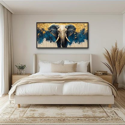 Elephant Large Wall Art Elephant Big Pictures Wall Decor Wild Animals Above Over Bed Canvas Prints Painting Framed Artwork Decoration for Bedroom Living Room Bathroom Office 60"x30"