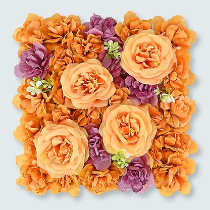 Flower Wall Backdrop, 12PCS 10.6"-15.7" Artificial Flower Wall Panel with Various Styles, 3D Floral Wall Decor for Wedding Photo Background Festive Party Home Decoration (I002, 15.7 * 15.7in)