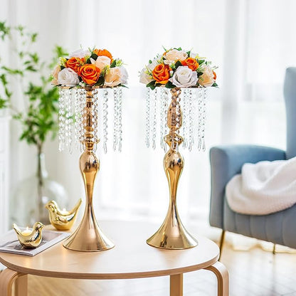 Flower Centerpieces for Wedding Tables: Wedding Table Decorations Orange Flower Balls Centerpieces for Engagement Cerebration Party Center Pieces 10 Packs