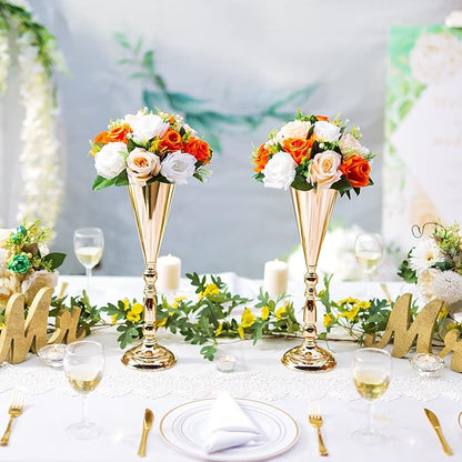 Flower Centerpieces for Wedding Tables: Wedding Table Decorations Orange Flower Balls Centerpieces for Engagement Cerebration Party Center Pieces 6 Packs