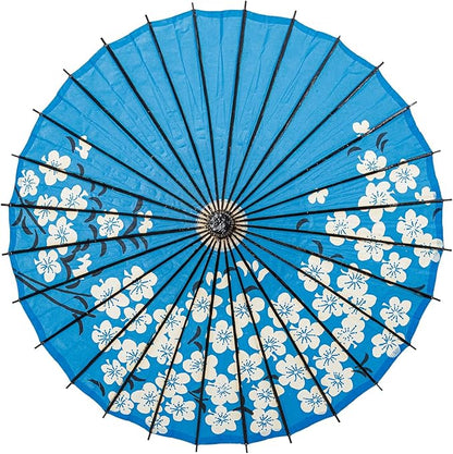 THY COLLECTIBLES Classic Chinese Art Asian Style 33" Paper Parasol Umbrella with Long Handle Flower Print for Wedding Parties, Photography, Costumes, Cosplay, Decoration And Other Events