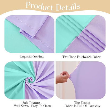 Blue Purple Arch Backdrop Cover Set of 2 Birthday Party Arch Covers 7.2 and 6ft Wedding Arch Cover Stretchy Backdrop Bridal Baby Shower Lavender Lilac Arch Covers Spandex
