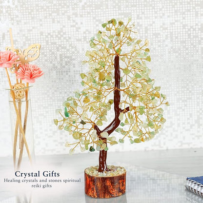 YATHABI Green Jade - Spiritual Tree - Jade Crystal - Crystal Tree of Life - Jade Tree Decor - Feng Shui Tree - Crystal Money Tree - Positive Energy - Bonsai Tree - Chakra Tree