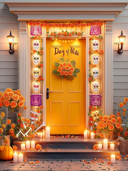 InnoGear Artificial Flowers, 50 Pcs Orange Rose Foam Fake Roses Bulk with Stems for Autumn Fall Decoration DIY Wedding Bouquets Centerpieces Bridal Shower Party Christmas Tree