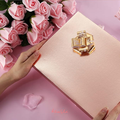 ROSEGLD 12 Gift Boxes with Lids - 11x8.5x1.5 Inches, Apparel Gift Boxes in Glossy Rose Gold with Grain Texture