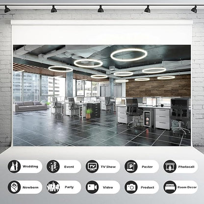 Modern Office Backdrop Video Conference Elegant Business Office Interior Brick Wall Virtual Photography Background Home Offices Live Video Zoom Calls Photoshoot Studio Background Props 10x8ft