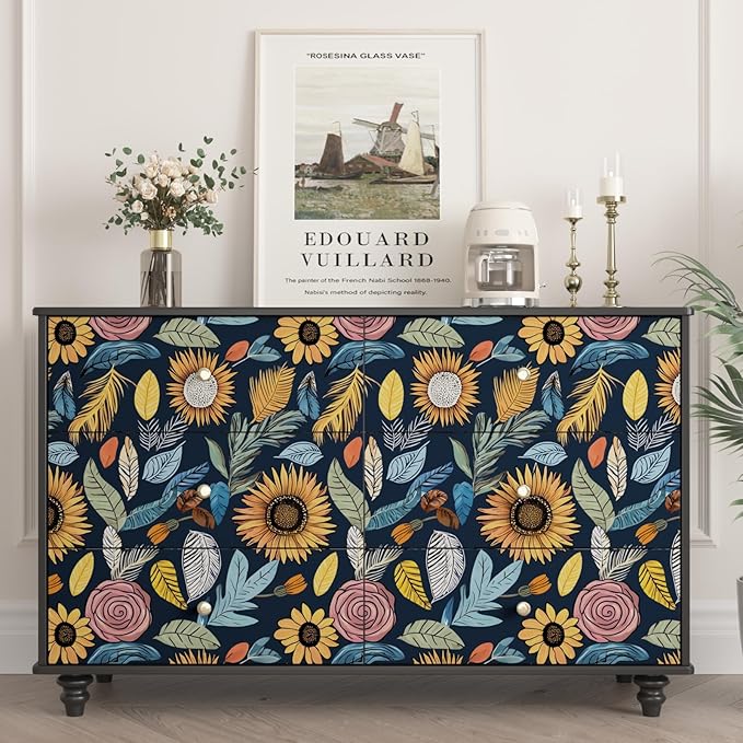 Blue Boho Wallpaper Peel and Stick,Vintage Floral Contact Paper 17.5" x 118", Retro Paisley Flower Botanical Wall Paper Self Adhesive Removable Waterproof for Bathroom Shelves Cabinet Table Decoration