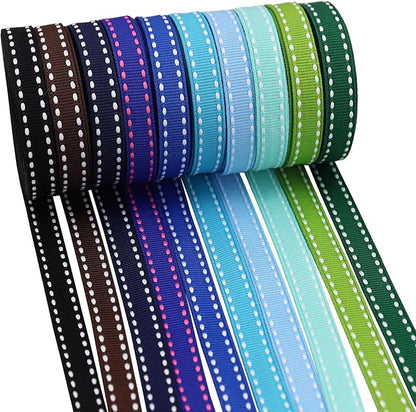 3/8" White Jump Point Grosgrain Ribbons, Perfect for Gift Wrapping Crafts Party Wedding Birthday Decoratio, DIY Crafts Bow Hair Headband Accessories Assorted Ribbon 40yd(20x2yd)