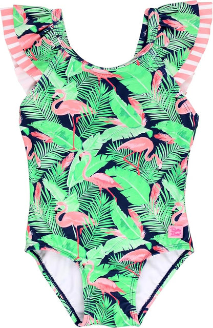 RuffleButts® Baby/Toddler Girls Ruffle Strap One Piece Swimsuit w/UPF 50+ Sun Protection
