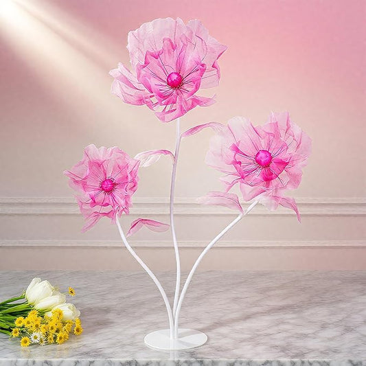 B-COOL Artificial Giant Flowers for Christmas Decoration: Red Huge Flowers 5.58 ft Large Silk Flower Faux Floral for Christmas Reception Arrangements Photographic Props Party Background Decor