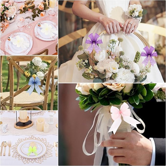 1-1/2 Inch x 50 Yards Sheer Organza Ribbon Chiffon Ribbon for Gift Wedding Flower Bouquet Wrapping Decorations Crafts (Ivory Cream)
