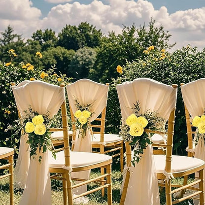 30PCS Yellow Glitter Roses Artificial Flowers Fake Roses with Stems for Wedding Bouquet Party Christmas Home Decor(Yellow)