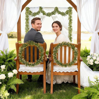 2 Pcs 5.9Ft Artificial Baby's Breath Garland Vine, 162 Branches Real Touch Faux Gypsophila Vines, Pink Fake Hanging Flowers for Wedding Arch, Home Decor, Baby Shower, New Year Party Decoration