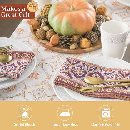 Maison d' Hermine Table Runner 100% Cotton Single Layer Table Runners 48 inches Long for Thanksgiving Christmas Decorations Home Kitchen Dining Party Wedding (Fair Isle, 14.5" x 48")