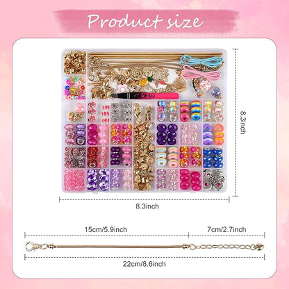 Uniartfy Charm Bracelet Making Kit, 305 Pieces Jewelry Making Kit Supplies for Girls 8-12, Birthday Gifts, DIY Arts Crafts for Teens Women Kids Ages 5 6 7 8 9 10 11 12 Years Old with Organizer Box