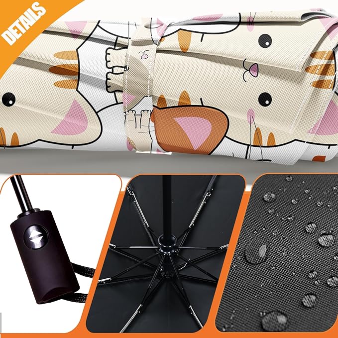 Small Compact Travel Automatic Folding Umbrella for Women, Portable Lightweight, Rain, Wind, UV Sun Shade
