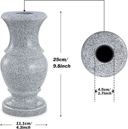 Cemetery Vase, Memorial Flower Vases Flowers Holders with Draining Holes for Home Tabletop, Cemetery Flowers, Memorial Grave Headstone Decorations (2Pcs, 9.8 inches)