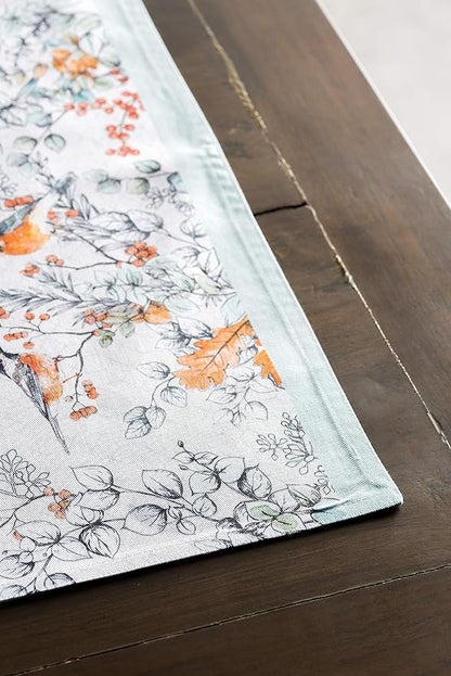 Maison d' Hermine Placemats Set of 4 100% Cotton Washable Cloth Place Mats, Reusable Table Mats for Thanksgiving Christmas Decorations Kitchen Dining Party Wedding (Whitish Shabby Chique, 13" x 19")