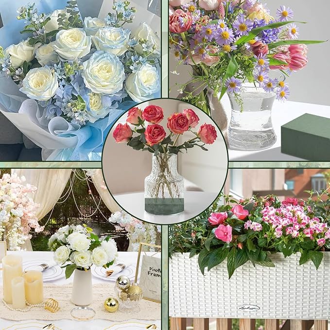 20 Pcs Floral Foam Blocks, 5.5"L x 3.1"W x 1.7"H Green Dry & Wet Flower Foam for Fresh and Artificial Flowers, Plant Foam for Wedding, Birthdays, Pary, Home Decorations