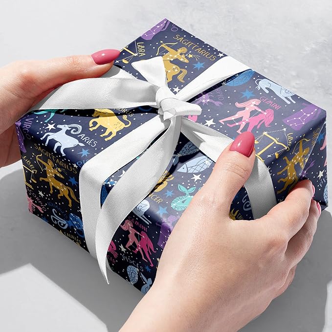 Jillson Roberts Bulk Gift Wrap, Everyday Gift Wrapping Supplies, Astrology, 1/4 Ream 208 feet x 30 inches