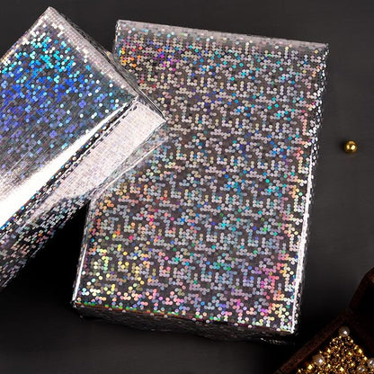 RUSPEPA Silver Dots Colorful Metallic Wrapping Paper-81.5 Sq Ft-Solid Color Paper Perfect for Party, Wedding, Birthday, Christmas, Baby Show -30Inch X 32.8Feet